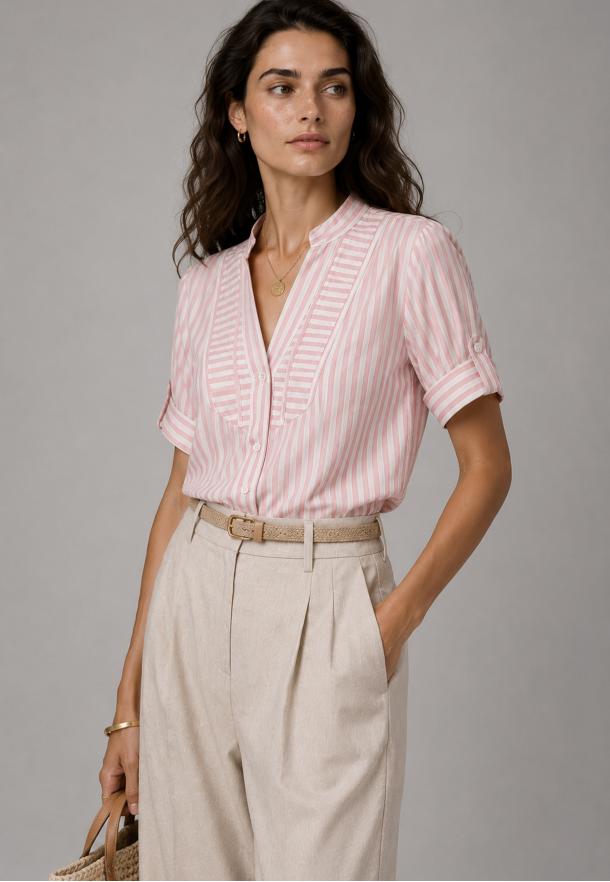Camisa rayas rosa ROSA