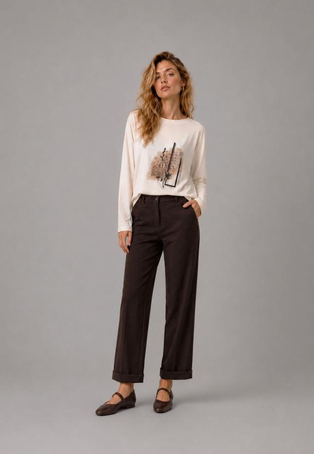 Trousers experience herringbone MARRON