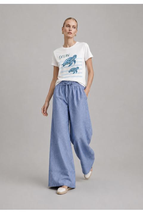 Trousers elasticated simple AZUL