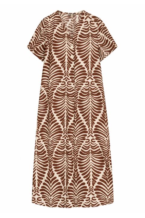 Vestido estampado hojas MARRON