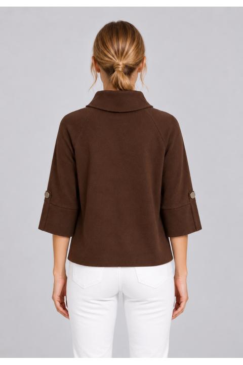 Jersey poncho MARRON
