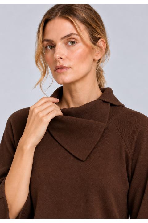 Jersey poncho MARRON
