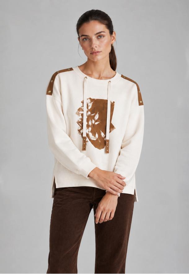 Sudadera flor CRUDO