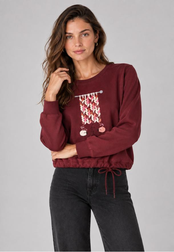 Sudadera ovejas GRANATE