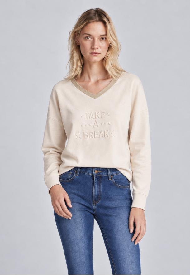Sudadera take a break BEIGE