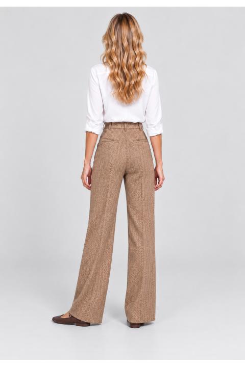 Trousers herringbone MARRON