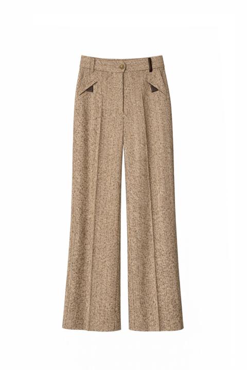Trousers herringbone MARRON