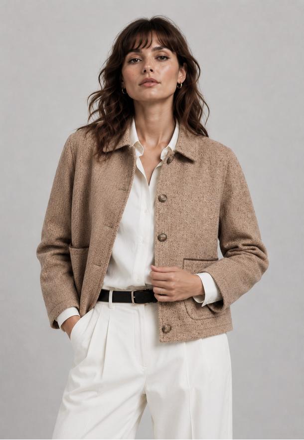 Chaqueta espiga MARRON