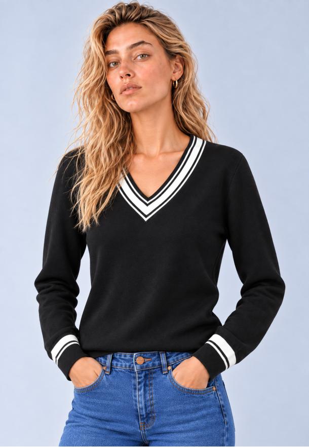 Jersey pico raya NEGRO