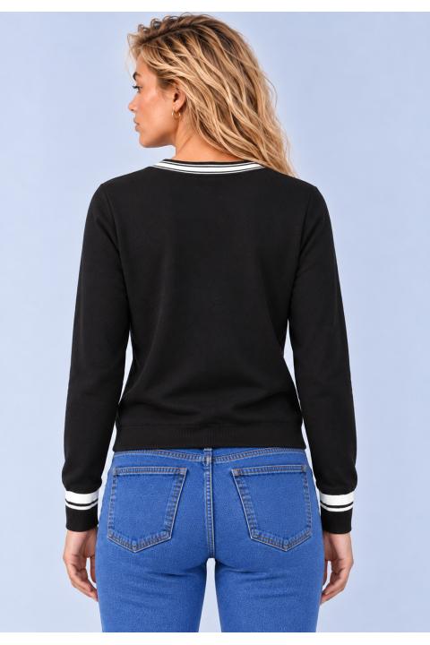 Jersey pico raya NEGRO