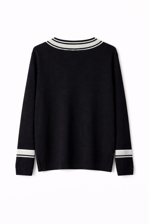 Jersey pico raya NEGRO