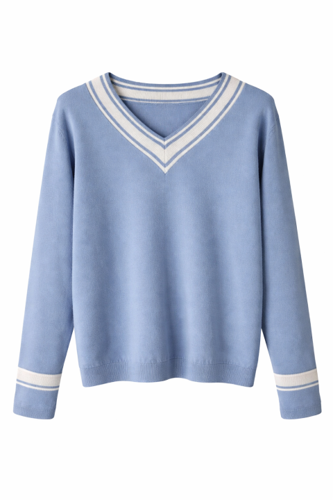 Jersey pico raya AZUL CELESTE