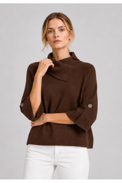 Sweater poncho MARRON