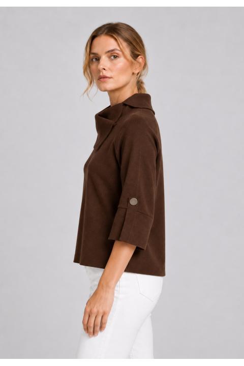 Jersey poncho MARRON