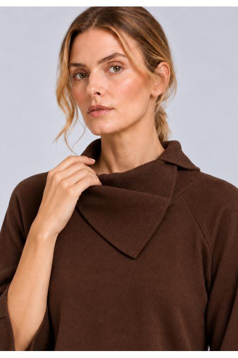 Jersey poncho MARRON
