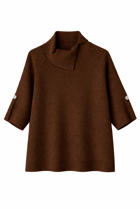 Jersey poncho MARRON