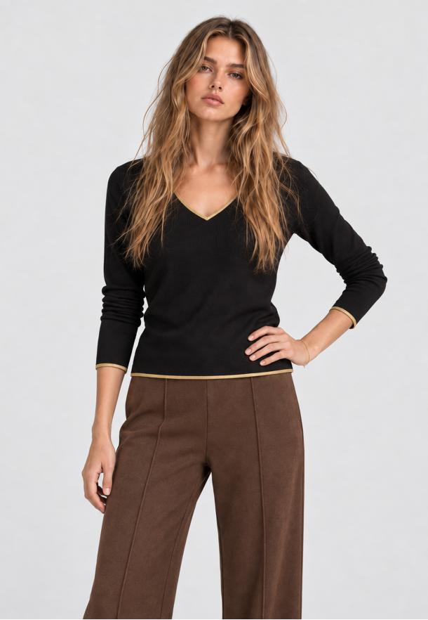 Camiseta cinta oro NEGRO