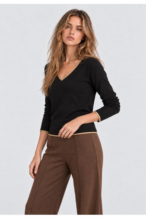 T-shirt cinta oro NEGRO