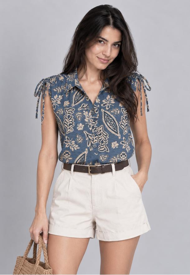 Blusa estampada AZUL