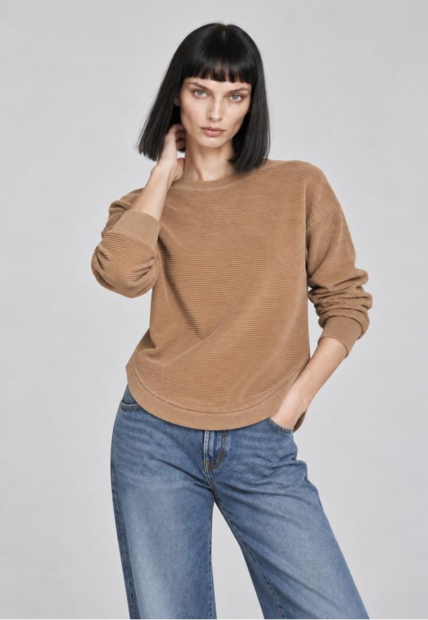 Sweater raised texture BEIGE