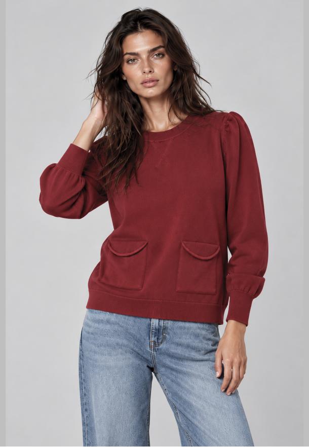Sweater zig-zag GRANATE