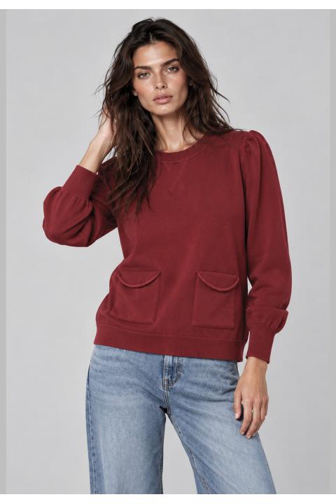 Sweater zig-zag GRANATE