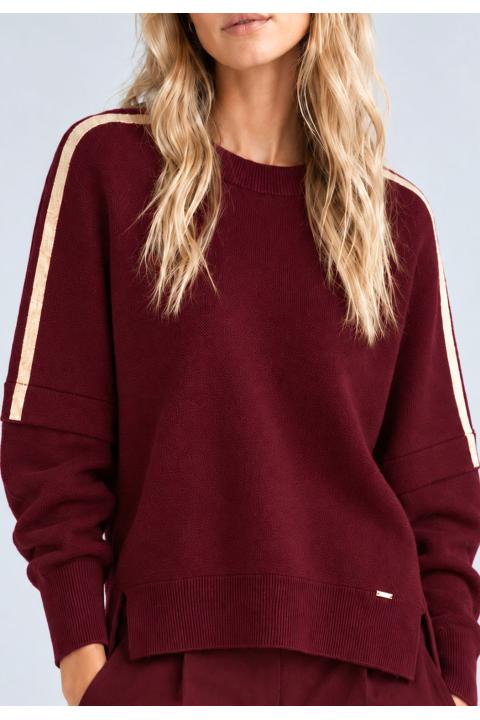 Sweater striped sleeves GRANATE