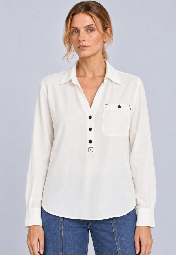 Camisa blanca contraste CRUDO