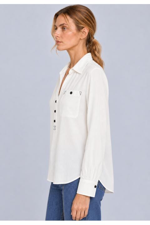 Camisa blanca contraste CRUDO