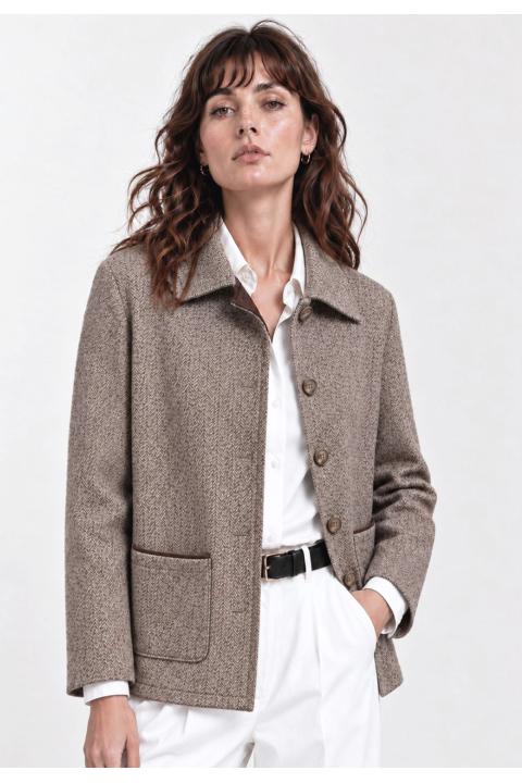 Jacket herringbone MARRON