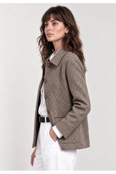 Chaqueta espiga MARRON