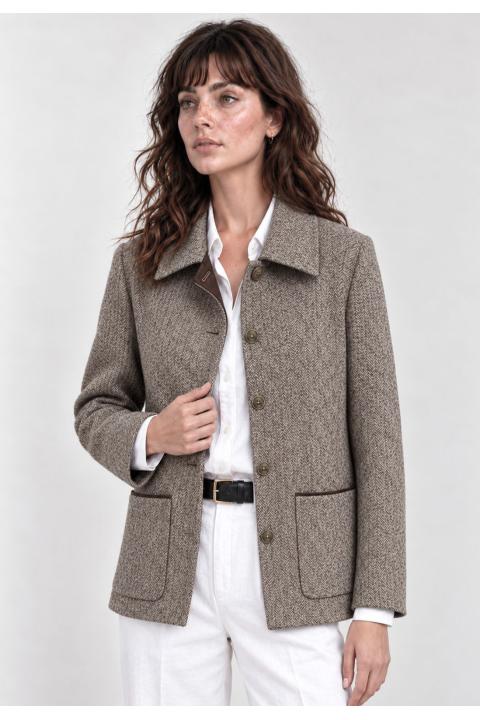 Jacket herringbone MARRON
