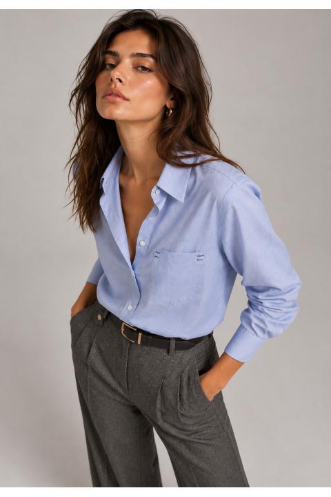 Camisa fil a fil AZUL CLARO