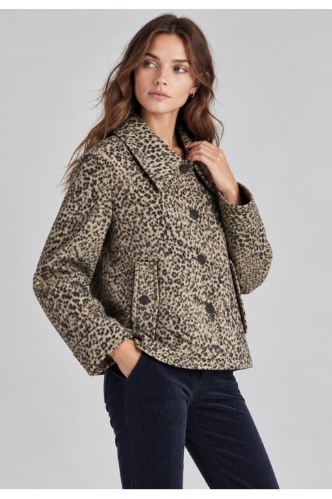 Jacket abstract print MARRON