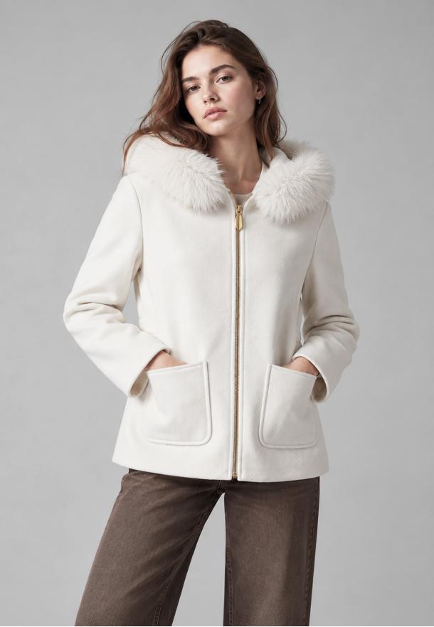 Abrigo cremallera BEIGE