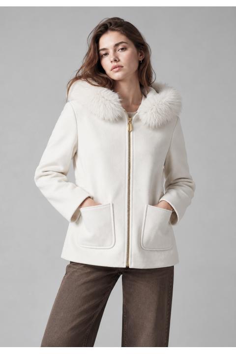 Abrigo cremallera BEIGE