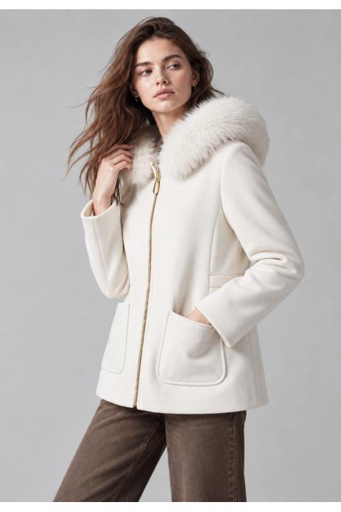 Coat zip BEIGE