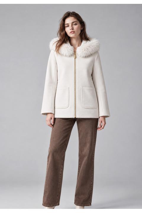 Coat zip BEIGE