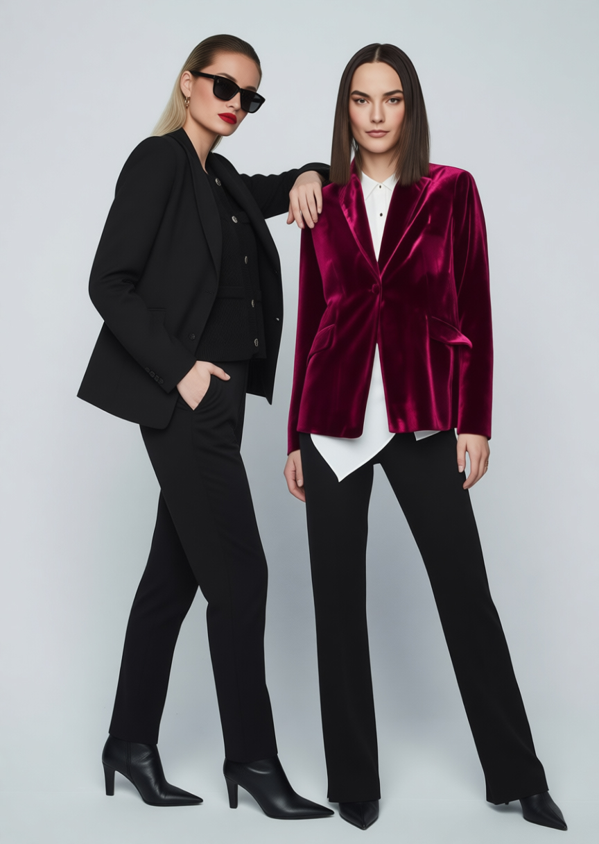 mujer con pantalon de vestir verde y blanco